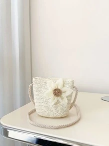 Túi đeo chéo trẻ em Hoa Có thể điều chỉnh được - trắng - Xem 6