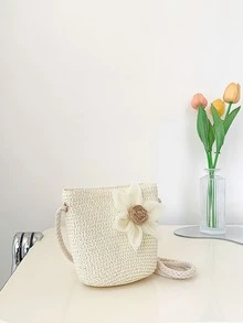 Túi đeo chéo trẻ em Hoa Có thể điều chỉnh được - trắng - Xem 7