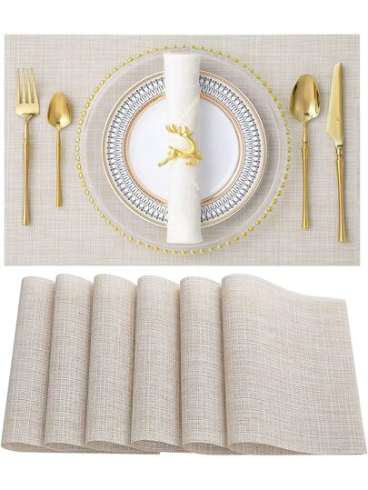 2pcs/set PVC Placemat, Modern Anti-slip Table Mat For Kitchen