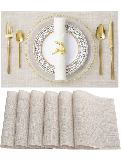 2pcs/set PVC Placemat, Modern Anti-slip Table Mat For Kitchen