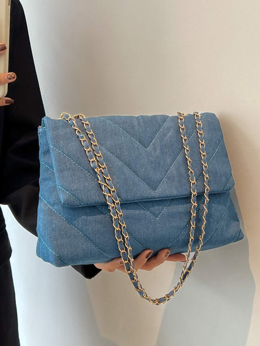 Torby na Ramię Metalowe oczko Łańcuch Modny