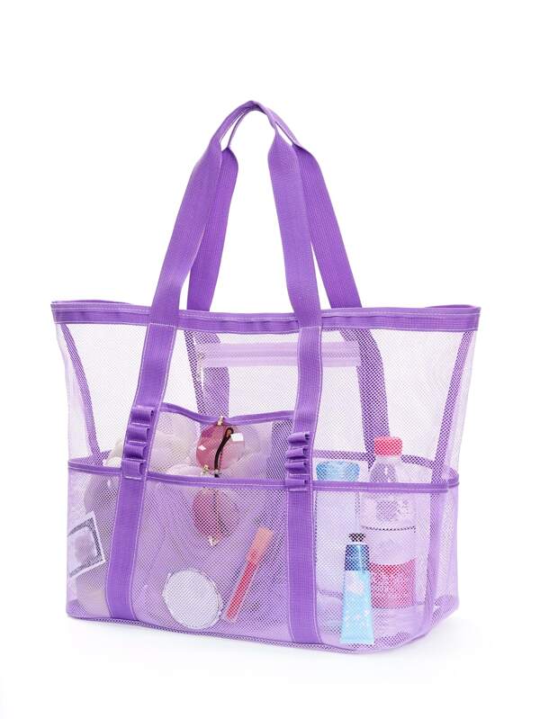 Hollow Polyester Mesh Beach Bag Large Capacity Travel Washing Bag