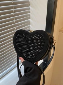 Mini Rhinestone Decor Heart Design Novelty Bag Valentines