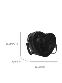 Mini Rhinestone Decor Heart Design Novelty Bag Valentines