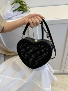 Mini Rhinestone Decor Heart Design Novelty Bag Valentines