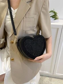 Mini Rhinestone Decor Heart Design Novelty Bag Valentines