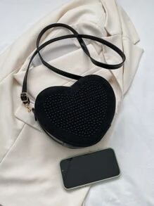 Mini Rhinestone Decor Heart Design Novelty Bag Valentines