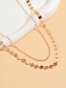 1pc Disc Decor Layered Waist Chain Copper Jewelry - Yellow Gold - View 4