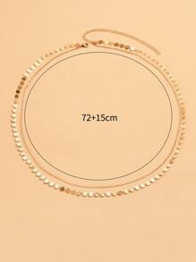 1pc Disc Decor Layered Waist Chain Copper Jewelry - Yellow Gold - View 5
