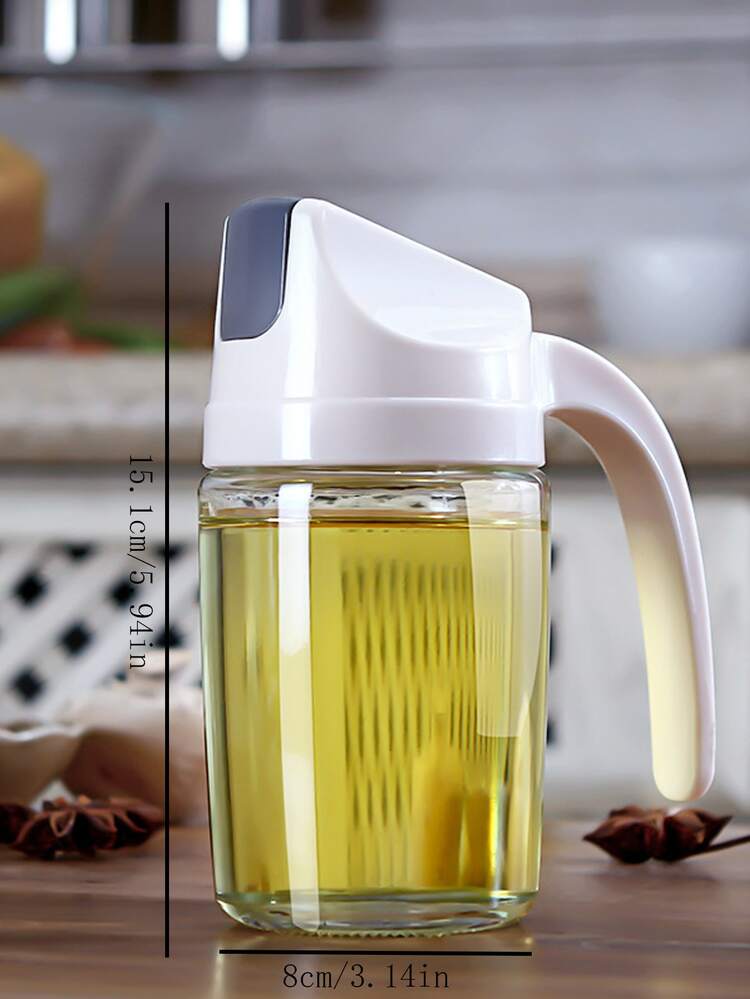 1 pieza 300ml de vidrio Aceite minimalista blanco Botella dispensadora de aceite para cocina - Blanco - Añade 3