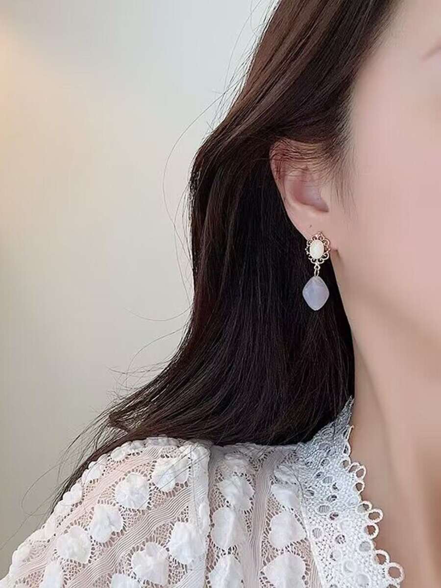 Bead Drop Earrings - Multicolor - View 1