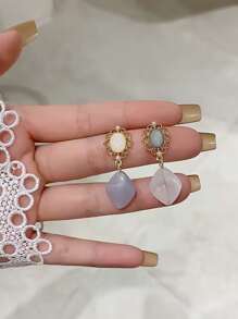 Bead Drop Earrings - Multicolor - View 2