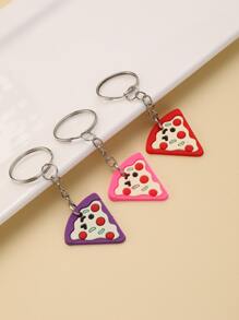 16入組比薩餅吊墜鑰匙圈 - 彩色 - 查看 3