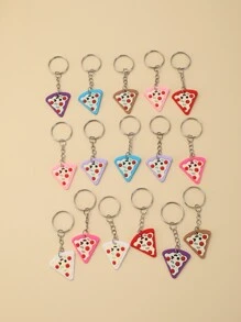 16入組比薩餅吊墜鑰匙圈 - 彩色 - 查看 7