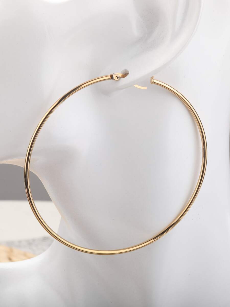 1pc Minimalist Hoop Earrings, Stainless Steel Jewelry SHEIN USA