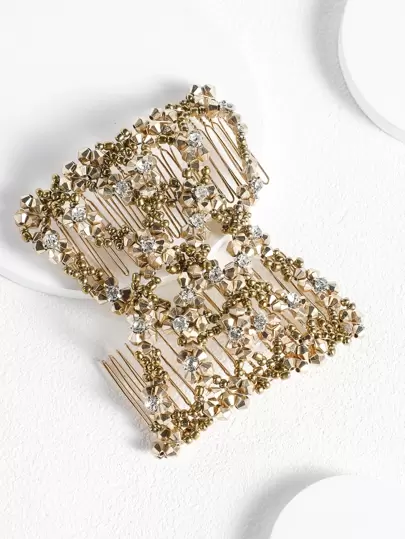 Pasador de pelo con decoración de strass, peinetas reales, peinetas para el cabello, peinetas laterales, artículos escolares, regalos para damas de honor, atuendos de fiesta, accesorios para el cabello, accesorios para la cabeza