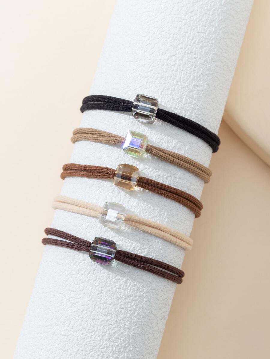 5入組珠子裝飾髮圈