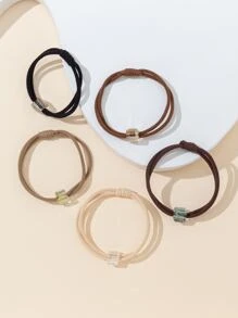 5入組珠子裝飾髮圈