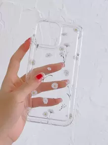 Flower Floral Print Clear Phone Case - Multicolor - View 2