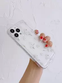 Flower Floral Print Clear Phone Case - Multicolor - View 3