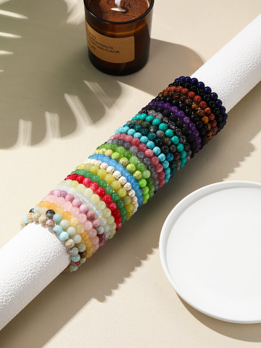 Minimalist Beaded Bracelet - Purple - View 1