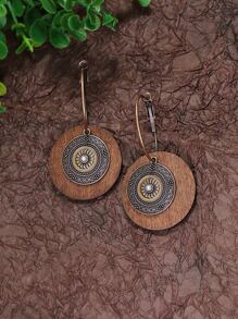 1 Cặp bông tai mặt tròn bằng đồng phong cách Bohemian dành cho phụ nữ, phù hợp cho cuộc sống hàng ngày, công việc, biểu diễn sân khấu, chụp ảnh đường phố, trang sức tự làm - Đồng - Xem 6