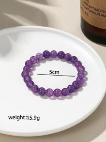 Minimalist Beaded Bracelet - Purple - View 4