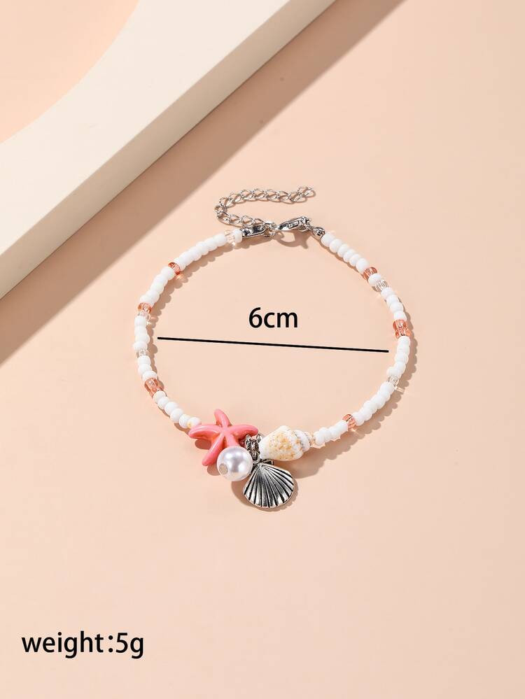 Shell Charm Beaded Bracelet