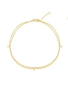 方晶鋯石裝飾銀手環 - 金黃色 - 查看 2