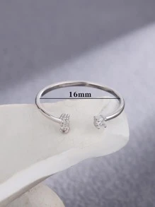 ESBERRY 1 Bạc Đơn Giản Đính Đá Cubic Zirconia Có Thể Điều Chỉnh Cưới Ban Nhạc Trang Sức Hợp Thời Trang Quà Tặng Cho Nữ Cho Bé Gái Cho Nữ Cưới cô dâu Bộ Trang Sức Viễn Chí Bảo - Bạc - Xem 5