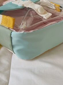 迷你透明補丁細節方包附包飾 - 彩色 - 查看 4