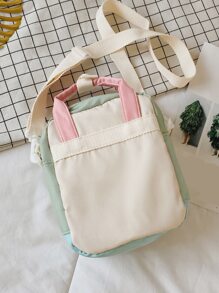 迷你透明補丁細節方包附包飾 - 彩色 - 查看 6