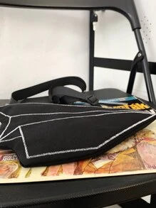 Paper Plane Design Novelty Bag - Black and White - View 3