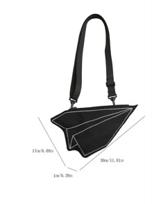 Paper Plane Design Novelty Bag - Black and White - View 6
