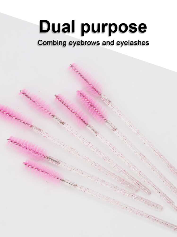 Glamlash 50支装一次性透明粉色睫毛嫁接刷化妆刷睫毛膏涂抹器睫毛卷绕器睫毛化妆刷、眉刷、眼影刷 - 粉色 - 查看 3