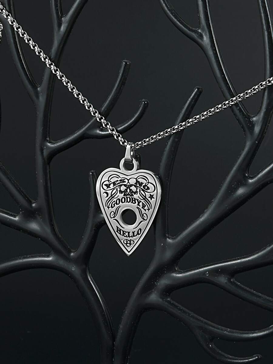 字母細節愛心掛飾項鍊