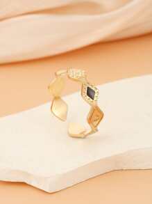 1 chiếc nhẫn trang trí hình kim cương thời trang cho phụ nữ để trang trí hàng ngày - Vàng - Xem 1
