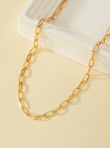 極簡鏈條樣式項鍊 - 金黃色 - 查看 6