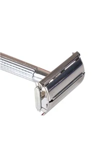 1pc Men Adjustable Manual Beard Razor Without Blade,Double Edge Safety Razor, Reusable Travel Essentials Women Razor,Fathers Day Gifts,Easy to Clean - Silver - View 5