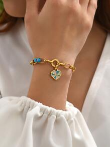 Rhinestone trang trí vòng tay quyến rũ trái tim - Nhiều màu - Xem 3