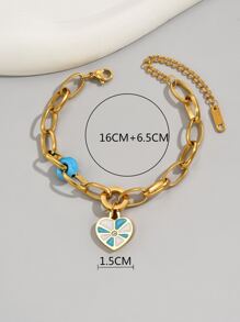 Rhinestone trang trí vòng tay quyến rũ trái tim - Nhiều màu - Xem 4