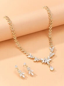 3 cái / bộ Bộ trang sức trang trí Rhinestone - Vàng - Xem 3