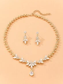 3 cái / bộ Bộ trang sức trang trí Rhinestone - Vàng - Xem 4