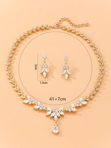 3 cái / bộ Bộ trang sức trang trí Rhinestone - Vàng - Xem 5