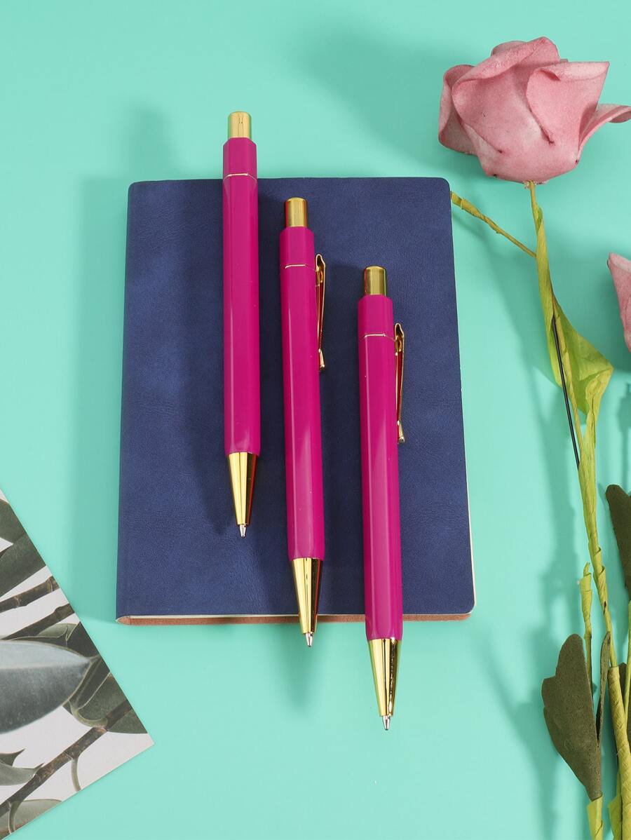 1pc Minimalist Ballpoint Pen - Hot Pink - View 1