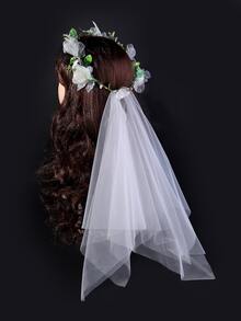 Velo nupcial con diseño de flor - Multicolor - Ver 2