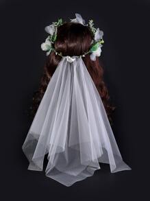 Velo nupcial con diseño de flor - Multicolor - Ver 3