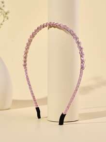 水鑽裝飾髮箍 - 粉色 - 查看 3