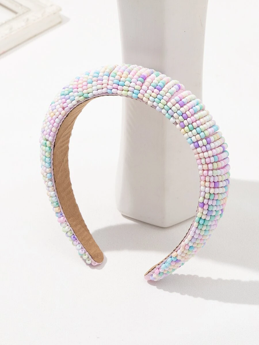 珠子裝飾髮箍 - 彩色 - 查看 1