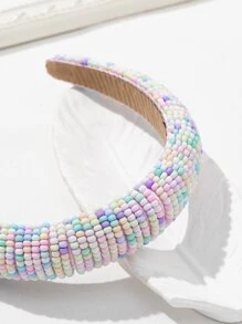 珠子裝飾髮箍 - 彩色 - 查看 3